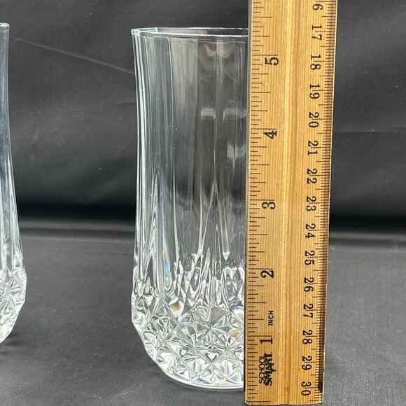 2 Cut Crystal Highball Tumblers Glasses Cristal d’Arques Longchamp - Picture 4 of 8